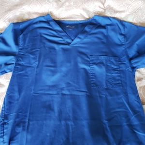 Basic Blue Scrub Top M